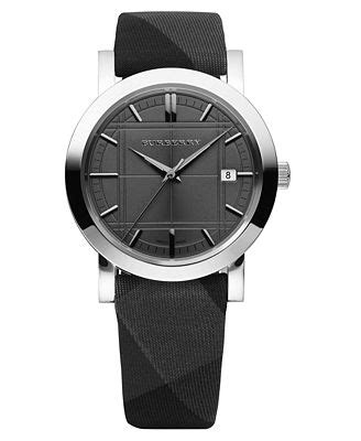 Burberry Watch, Men's Swiss Dark Gray Beat Check Cloth